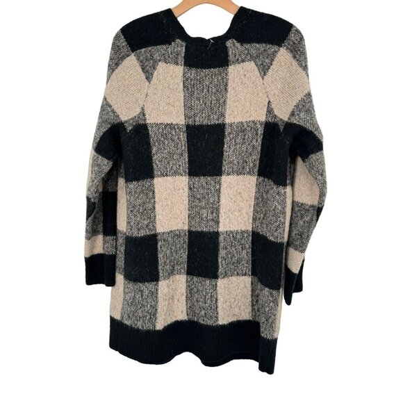 Lucky Brand Women's buffalo Plaid Open Cardigan Sweater size Medium wool blend - Picture 7 of 10